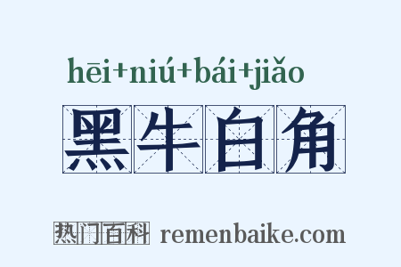 黑牛白角是什么意思的图片